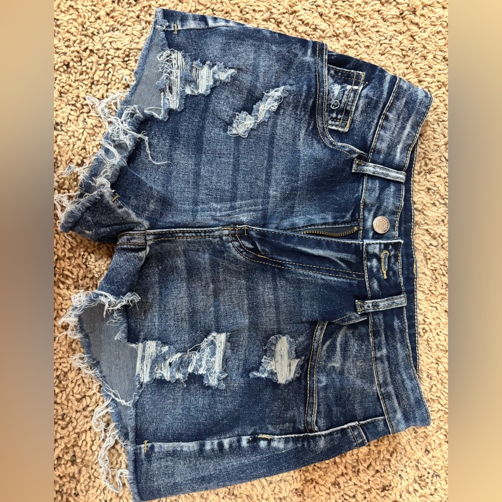 Distressed Denim Shorts